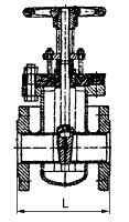 31с91нж Ду150 Ру16 - ЗАДВИЖКА КЛИНОВАЯ ШТАМПОСВАРНАЯ С ВЫДВИЖНЫМ ШПИНДЕЛЕМ, углеродистая сталь, присоединение фланцевое по ГОСТ 12815-80 (исп.1, ряд 2)